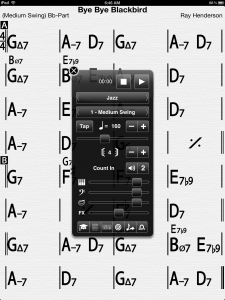 iRealB - Note that it even transposes for you. It's currently in Bb mode.